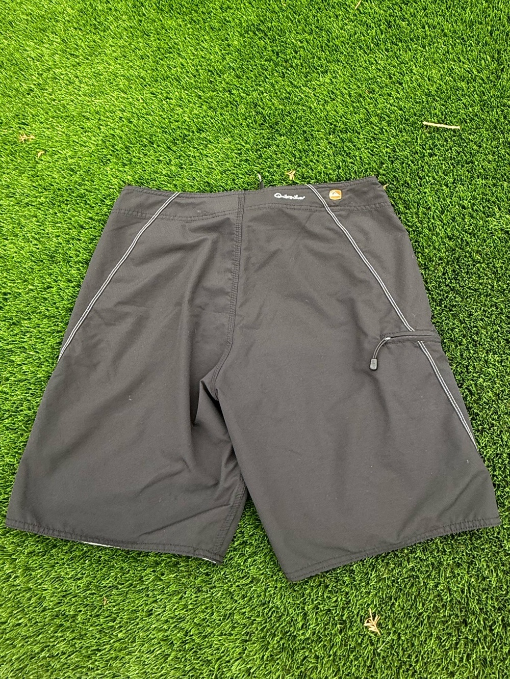 Quiksilver Black Men's Boardshorts with Lace Tie - Picture 2 of 3